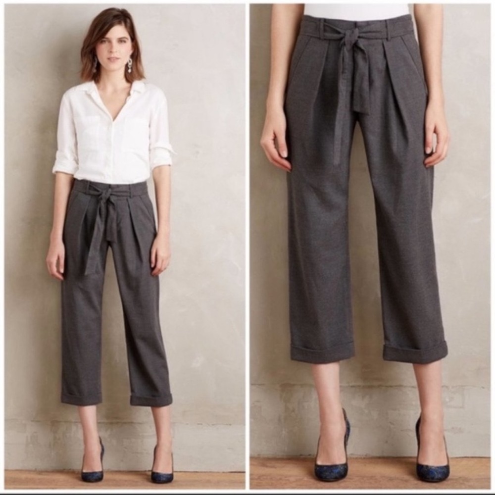 Anthropologie Cartonnier Belted Barton Trouser